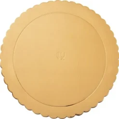 Serveringsfad & Skåle>Kagebund, gylden rund kage, 30 cm