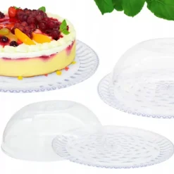 Kagefad med låg 34 cm til kager, småkager, frugt, bakke med låg og låg Online