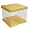Kagedåser>Kageæske GULD 33,5x33,5x26 cm HØJ