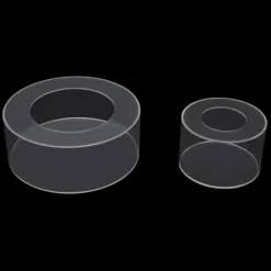 Kagestativ og kageopsats - Kagedisplay Sæt - 2-pak - Rund - 25×10 cm + 15×10 cm - Tykkelse 3 mm - Plast - Klar New