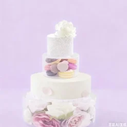 Kagestativ og kageopsats - Kagedisplay Sæt - 2-pak - Rund - 25×10 cm + 15×10 cm - Tykkelse 3 mm - Plast - Klar New