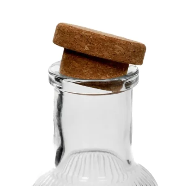 Karaffel | NATIA | rillet med prop, transparent | 1 l | 890999 Hot