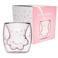 Kattepote-krus Katteklo-kaffekrus Dobbeltvægget glaskrus Nyhedsgave til venner Sale