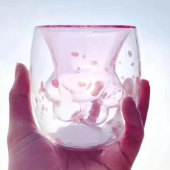 Kattepote-krus Katteklo-kaffekrus Dobbeltvægget glaskrus Nyhedsgave til venner Sale