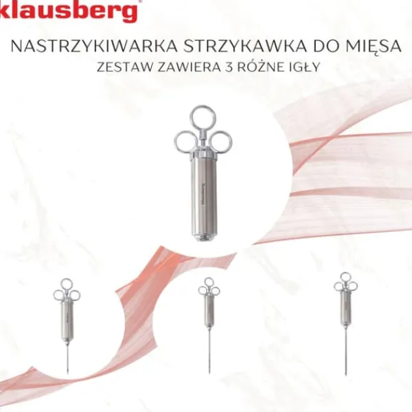 Jerky Pistol>Kødbejdsningssprøjte 60ml stål KLAUSBERG KB-7842