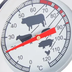Kødtermometer, Analogt rustfrit stål, 21x5,5x5,5 cm, Sølv Outlet