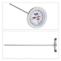 Kødtermometer, Analogt rustfrit stål, 21x5,5x5,5 cm, Sølv Outlet