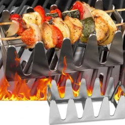 Kebabställ i rostfritt stål Shish Kebabspettställ Universalhållare för grillspett Grilltillbehör Best