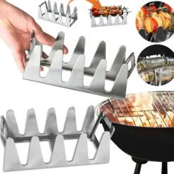 Kebabställ i rostfritt stål Shish Kebabspettställ Universalhållare för grillspett Grilltillbehör Best