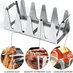 Kebabställ i rostfritt stål Shish Kebabspettställ Universalhållare för grillspett Grilltillbehör Best