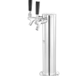 Kegerator tårnsæt, dobbelt haner øltårnsdispenser, 17.5x11.5x43.5 cm, rustfrit stål Discount