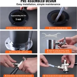 Kegerator tårnsæt, dobbelt haner øltårnsdispenser, 17.5x11.5x43.5 cm, rustfrit stål Discount