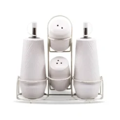 Olie- & Eddikebeholdere>Keramisk krydderisæt 5 styk MAESTRO WHITE MR-20002-04S