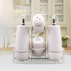 Olie- & Eddikebeholdere>Keramisk krydderisæt 5 styk MAESTRO WHITE MR-20002-04S