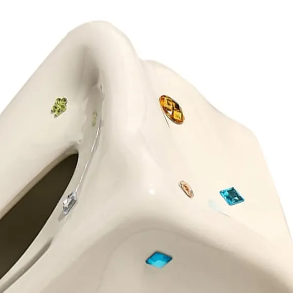 Keramisk servietæskeholder Dekorativ elegant ansigtsservietdispenseræske til spisestue Beige New