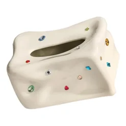 Keramisk servietæskeholder Dekorativ elegant ansigtsservietdispenseræske til spisestue Beige New