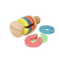 Kikkerland Regnbuefarvede vinringe + prop (BA91) Sale