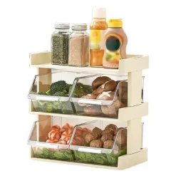 Køkken Grøntsagsopbevaringsstativ Flerlags Krydderiopbevaring Hyldebakke til tilberedt mad Hotpot Mad 3 lag