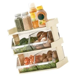 Køkken Grøntsagsopbevaringsstativ Flerlags Krydderiopbevaring Hyldebakke til tilberedt mad Hotpot Mad 3 lag