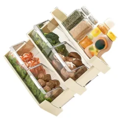 Køkken Grøntsagsopbevaringsstativ Flerlags Krydderiopbevaring Hyldebakke til tilberedt mad Hotpot Mad 3 lag