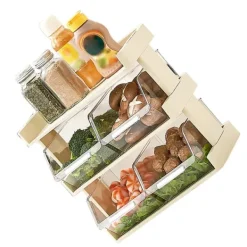 Køkken Grøntsagsopbevaringsstativ Flerlags Krydderiopbevaring Hyldebakke til tilberedt mad Hotpot Mad 3 lag