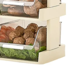 Køkken Grøntsagsopbevaringsstativ Flerlags Krydderiopbevaring Hyldebakke til tilberedt mad Hotpot Mad 3 lag