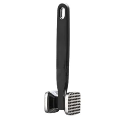 Køkken kødhammer med gummihåndtag, dobbeltfladet slaghammer til mørning af kød, kompatibel med køkkenredskaber Square Hot