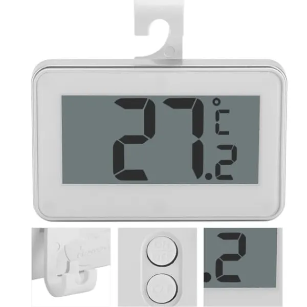 Køkkentermometre>Køkken Stor LCD Køleskab Køleskab Fryser Digitalt Termometer med Justerbar Stativ & Magnet