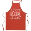 Forklæder>KØKKENFORKLÆDE med sjovt PRINT "NO NEED TO CARE"-glas med AGURKER