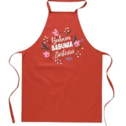 Forklæder>KØKKENFORKLÆDE rød BEDSTEMOR BEDSTEMOR gave til Dag blomster FA_418_cw