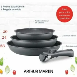 Køkkenudstyrssæt>Køkkengrej Arthur Martin AM521 Grå 4 Dele