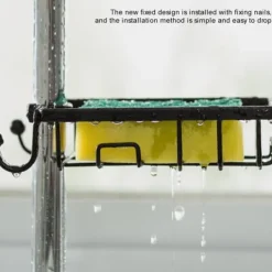 Køkkenophæng til afløbsstativ, gratis stansning, vaskopbevaringsstativ til vandhaner (sort) Outlet