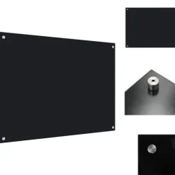 Køkkenredskaber - Living stænkplade 80x60 cm hærdet glas sort Outlet