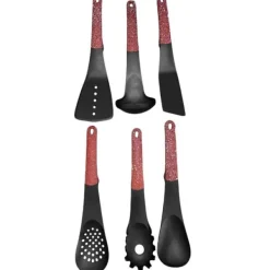 Køkkenredskaber med stativ - Rød Discount