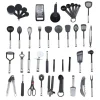 Køkkenudstyrssæt>Køkkenredskaber Sæt, 40 Stykker, Holdbart Rustfrit Stål,sort