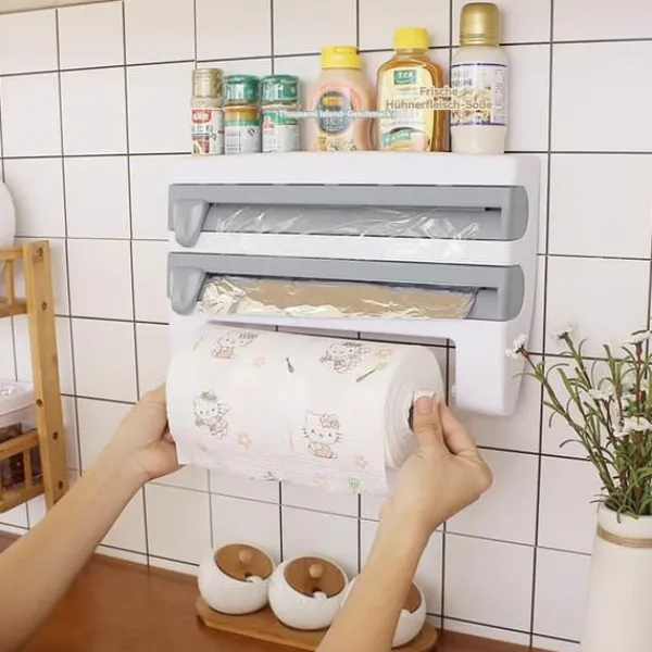 Køkkenrulleholder, Materiale: Plastik, Dimensioner: 12 x 5 x 3 cm, Kompatibilitet: Passer til standard køkkenrullestørrelser Sale