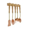 Køkkenudstyrssæt>Køkkensæt - Sæt med træholder, af 5 dele, kobber