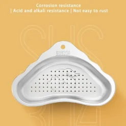 Køkkenvaskafløbskurv Rustfrit stål Sort Køkkenvasksi til Hjemmet Best