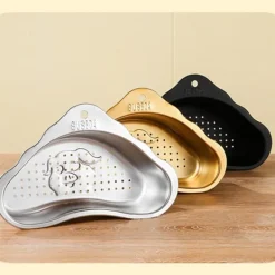 Køkkenvaskafløbskurv Rustfrit stål Sort Køkkenvasksi til Hjemmet Best