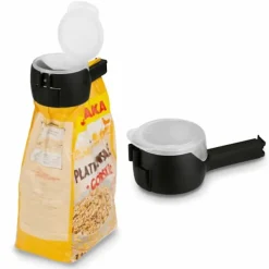 klips til lukning af pakker med dispenser 6x4,5x13cm sort Outlet