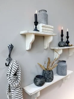 Chic Antique Opbevaringskroge & Hylder>Knager med 2 kroge i antique grå