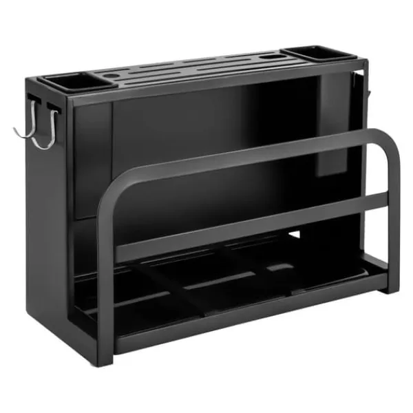 Køkkenorganisering>Knivholder - Knivblok - Kulstofstål - L‑form - Bord-/vægmontering - 25 kg bæreevne - Til 8–10 knive, klinge op til 20 cm - Skærebrætplads 4,5 cm