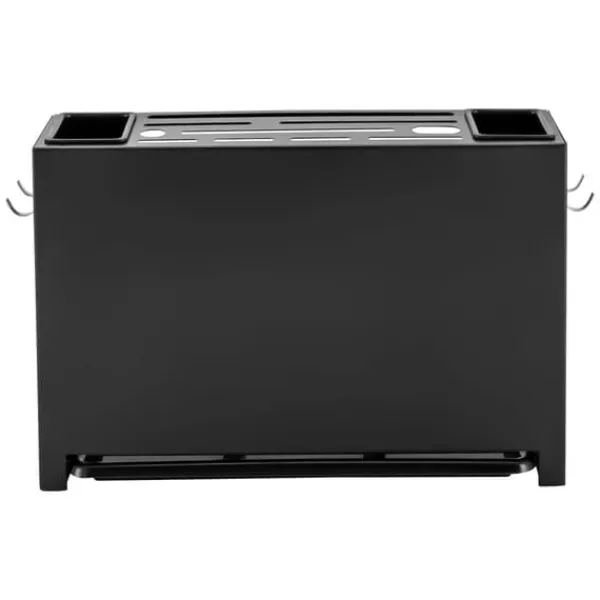 Køkkenorganisering>Knivholder - Knivblok - Kulstofstål - L‑form - Bord-/vægmontering - 25 kg bæreevne - Til 8–10 knive, klinge op til 20 cm - Skærebrætplads 4,5 cm