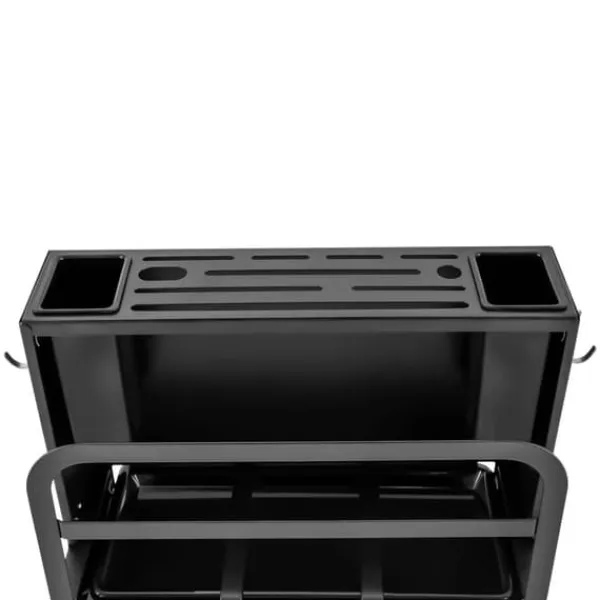 Køkkenorganisering>Knivholder - Knivblok - Kulstofstål - L‑form - Bord-/vægmontering - 25 kg bæreevne - Til 8–10 knive, klinge op til 20 cm - Skærebrætplads 4,5 cm