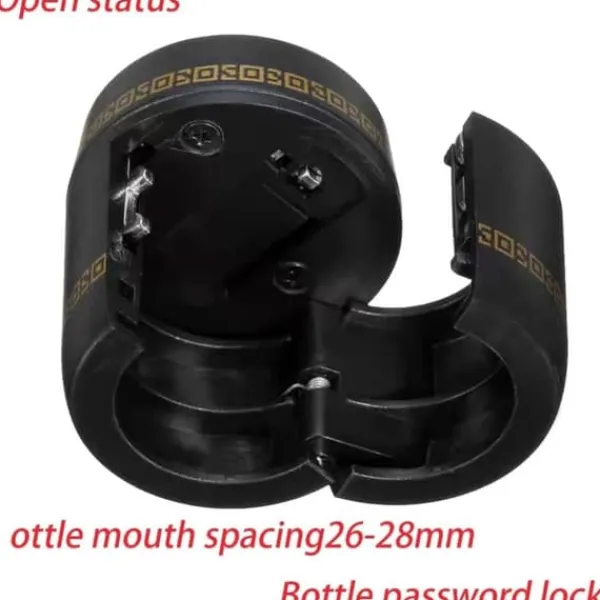 Kombinationslås med 3-cifret digital plombering for at forhindre børn i at drikke. Flaskekapsellås med rødvinshætte og whiskyprop. Best