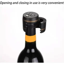 Kombinationslås med 3-cifret digital plombering for at forhindre børn i at drikke. Flaskekapsellås med rødvinshætte og whiskyprop. Best