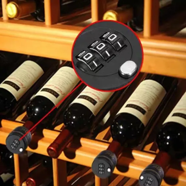 Kombinationslås med 3-cifret digital plombering for at forhindre børn i at drikke. Flaskekapsellås med rødvinshætte og whiskyprop. Best