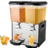 Kommerciel drikkevaredispenser 18L x 2 tanke, kold juice og isdrik dispenser, hold dine drikke kolde og forfriskende.