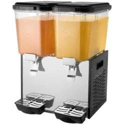 Kommerciel drikkevaredispenser 18L x 2 tanke, kold juice og isdrik dispenser, hold dine drikke kolde og forfriskende.