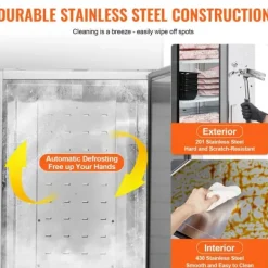 Kommerciel fryser 20,12 Cu.ft, opretstående enkeltdør, automatisk afrimning, rustfrit stål, Reach-in fryser med 3 hylder Outlet